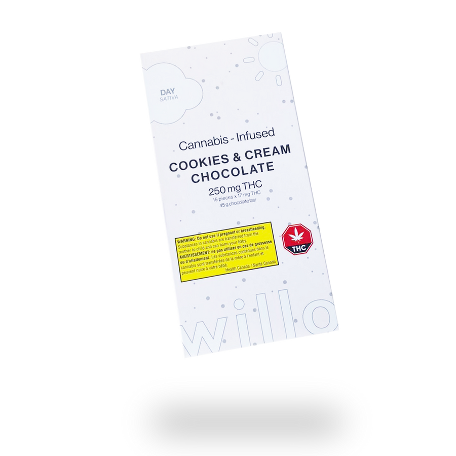 Willo Edibles - Cookies & Cream Chocolate (250mg Day/Focus/Energy)