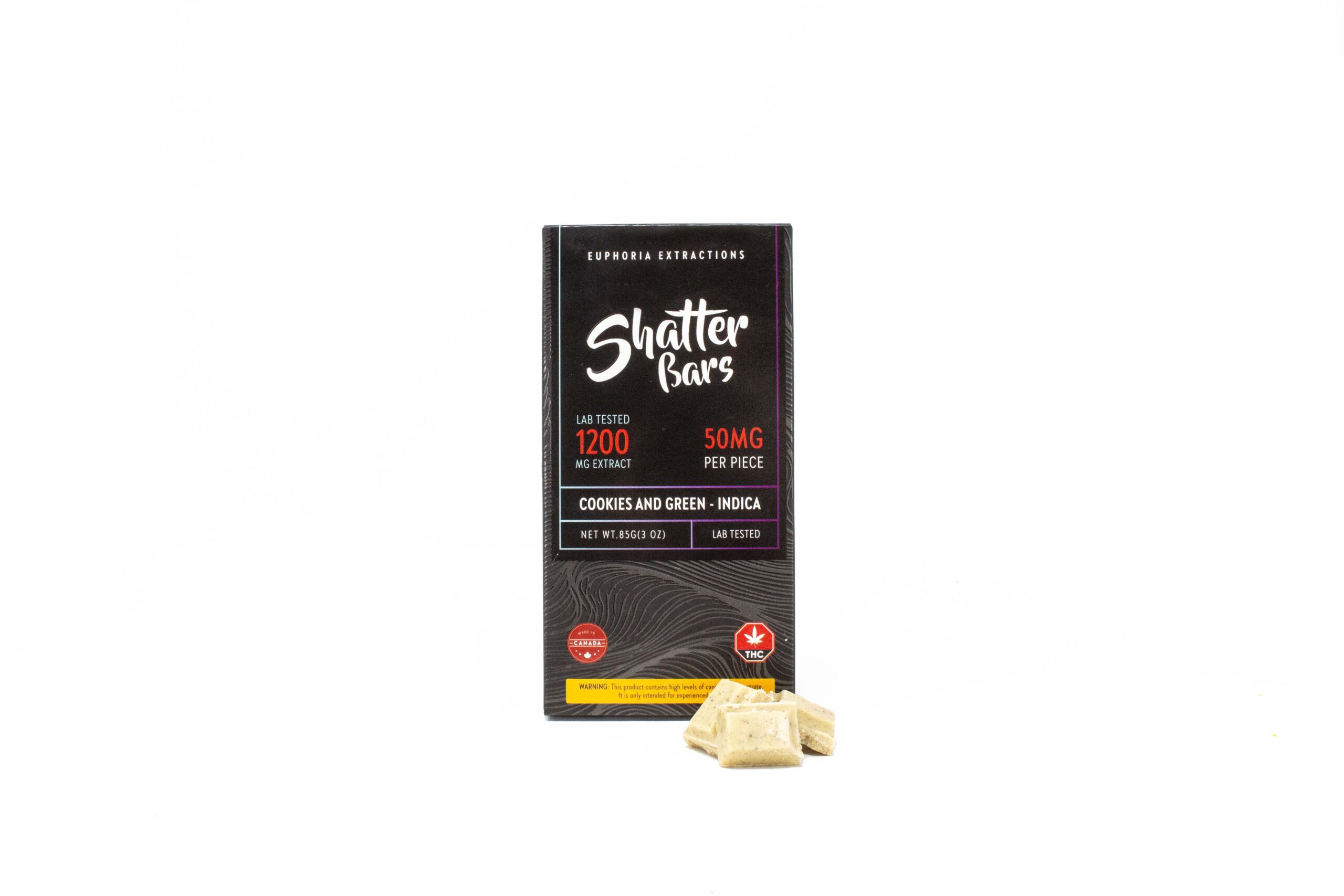 Euphoria Extractions - Shatter Bars - Cookies & Green (Indica 1200mg)