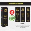 Banner advertising Live Resin Vape Pens: black boxes with gold logos and a red '16 NEW PENS' badge nearby.